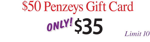 Penzeys $50 Gift Care ONLY $35