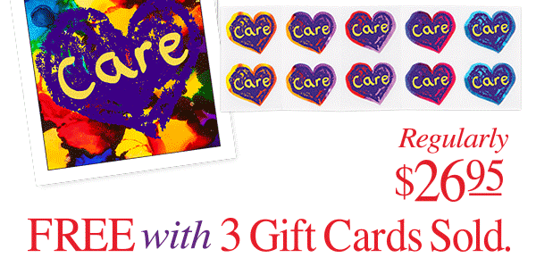 FREE with 3 Gift Cards Sold